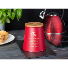 Altom Desing posuda za čaj s bambusovim poklopcem, stožasta, crvena- TEA - 204018370