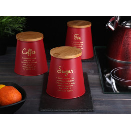 Altom Design posuda za kavu s bambusovim poklopcem, stožasta, crvena, COFFEE - 204018371