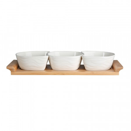 Altom Design set 3 zdjelice na podlozi od bambusa - 01010052031