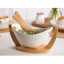Altom Design zdjela za salatu s podlogom i žlicama od bambusa  32 x 15 x16 cm - 01010052032