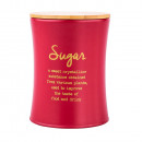 Altom Design stožasta posuda za šećer s bambusovim poklopcem crvena, dekor SUGAR - 0204018416