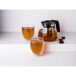 Altom Design termo staklene šalice za kavu i čaj Andrea 300 ml (set od 2 čaše) + vrč 900 ml - 020302365