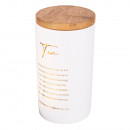 Altom Design porculanski spremnik s bambus poklopcem, bijeli sa zlatnim natpisom Tea - 02010183