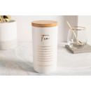 Altom Design porculanski spremnik s bambus poklopcem, bijeli sa zlatnim natpisom Tea - 02010183