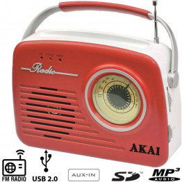 Akai retro radio APR-11R/B red