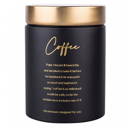 Altom Design posuda za kavu crna sa zlatnim poklopcem Coffee 11x11x15 cm  0204018430