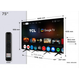 TCL TV QLED 190cm 75P7K